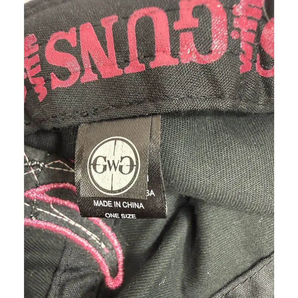 Girls With Guns Cadet Cap Hat Black Pink Embroidered Logo Silver Adjustable
